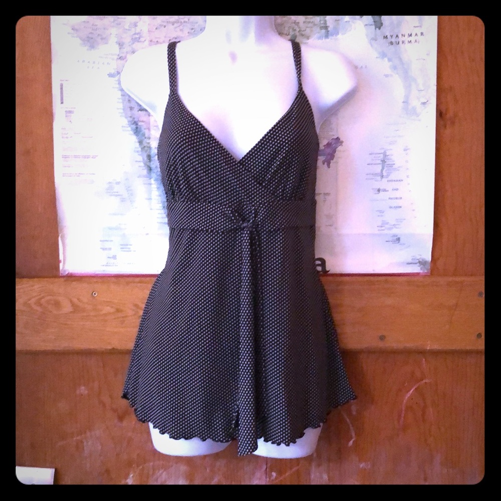 Polka dot surplice tank